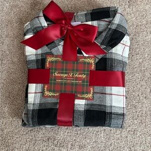 Savage X Fenty Black and White Plaid Pajama Set